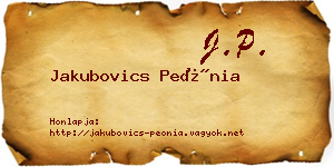Jakubovics Peónia névjegykártya